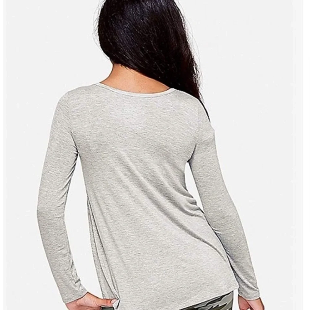 JUSTICE Camo Unicorn Long Sleeve Grey Graphic Tee